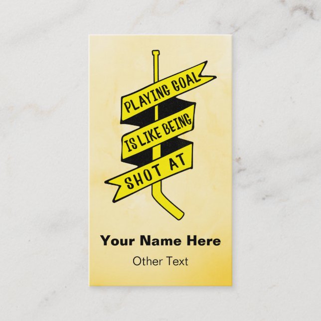 Carte De Visite Citation de gardien de but de hockey sur glace Mod (Devant)