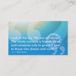 Carte De Visite Citation de succès d'APJ Abdul Kalam