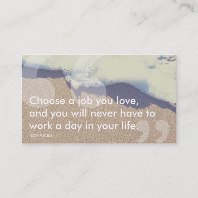 Carte De Visite citation de succès de Confucius (Devant)