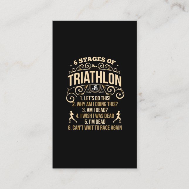 Carte De Visite Citation de triathlon fou (Devant)