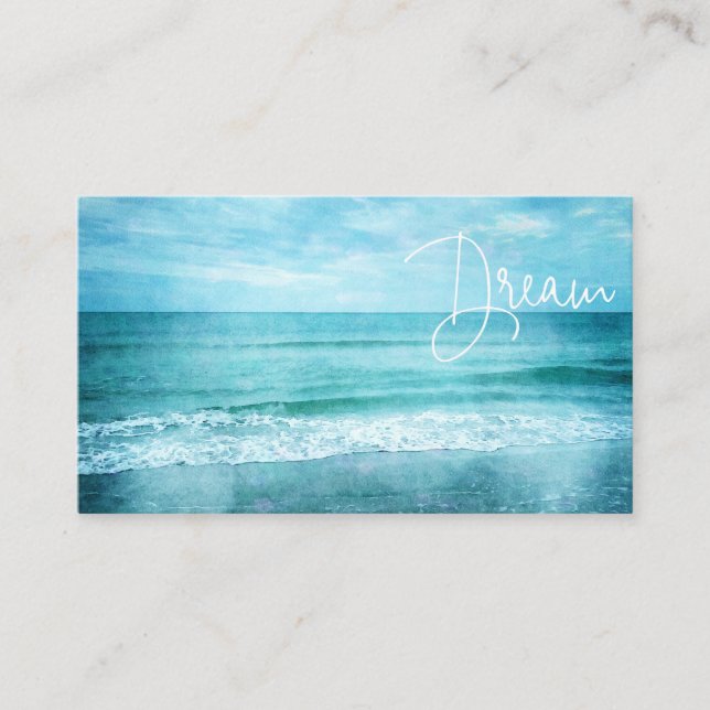 Carte De Visite Citation Dream Beach Citations d'océan bleu Turquo (Devant)