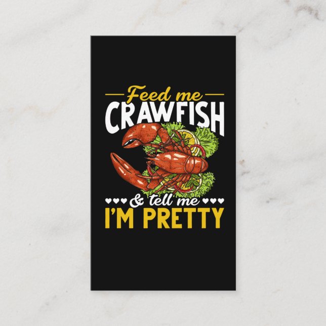 Carte De Visite Citation Funny Crawfish Fruits de mer (Devant)