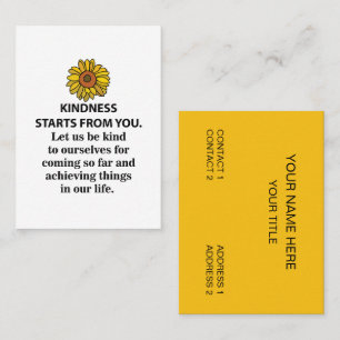 Carte De Visite Citation Inspirante de Bonté Tournesol Bonté