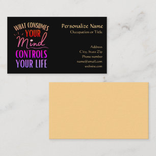 Carte De Visite Citation Inspiration Inhabituelle Neon Black