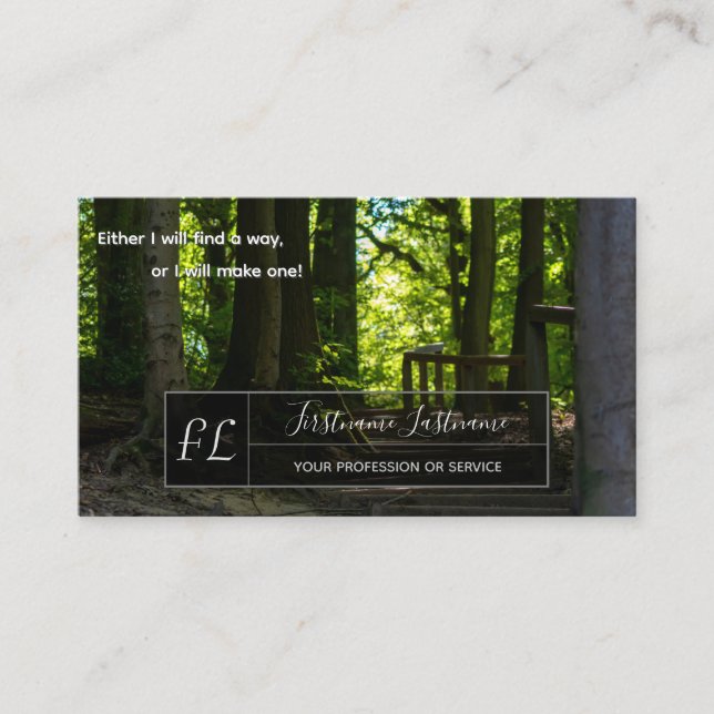 Carte De Visite Citation motivationnelle positive avec sentier for (Devant)