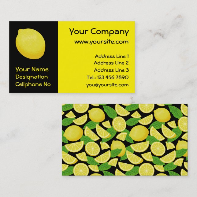 Carte De Visite Citron (Devant / Derrière)