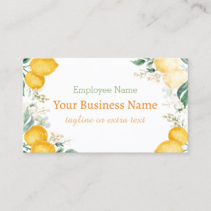 Carte De Visite Citron à l'aquarelle Citrus Vintage