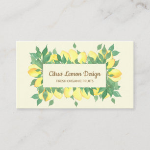 Carte De Visite Citron Agrumes Fruits frais crème beige vanille