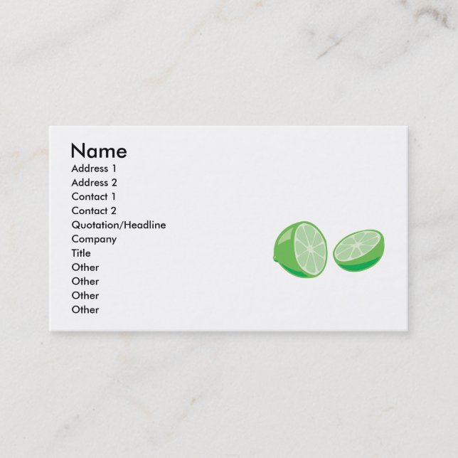 Carte De Visite citron vert (Devant)