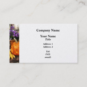Carte De Visite Citrouille, maïs et asters - Finition platine