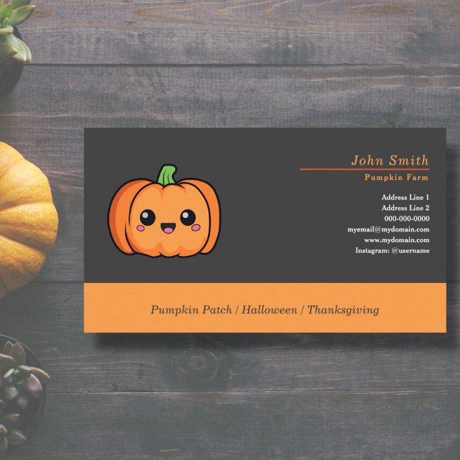 Carte de visite Citrouille mignon (Cute Pumpkin Business Card)