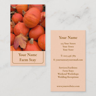Carte De Visite Citrouille orange rustique