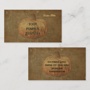 Carte De Visite Citrouille Vintage Antique Orange Automne Texture