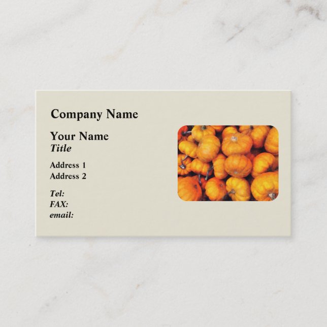 Carte De Visite Citrouilles de bébé (Devant)