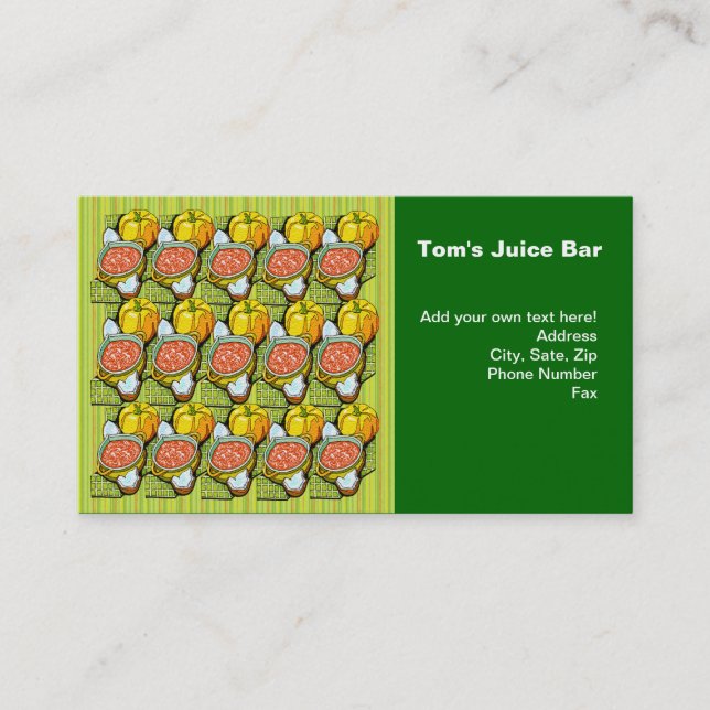 Carte De Visite Citrouilles, soupe et Arrière - plan rayé (Devant)