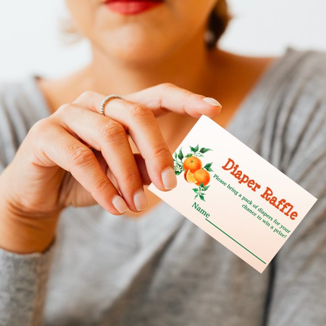 Carte De Visite Citrus Little Cutie Orange Baby shower Jeu (Créateur téléchargé)