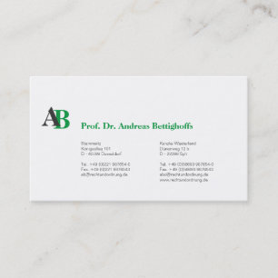 Carte De Visite Clair avec initiale