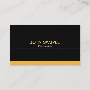 Carte De Visite Clair moderne professionnel Black Gold Elegant