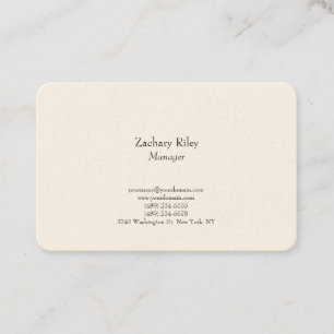 Carte De Visite Clair tendance élégant sobre minimaliste simple bl