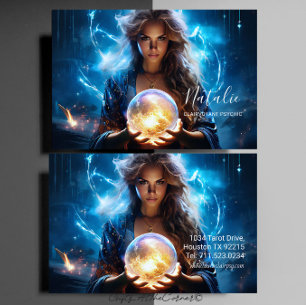 Carte De Visite Clairvoyant Psychal Crystal Ball Univers