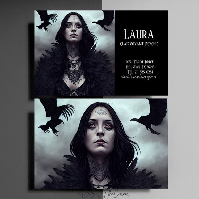 Carte De Visite Clairvoyant Psychique Clairvoyant gothique foncé (Créateur téléchargé)