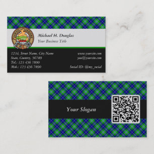 Carte De Visite Clan Douglas Crest sur Tartan