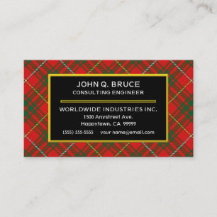 Carte De Visite Clan écossais Bruce Tartan Plaid