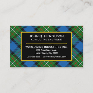 Carte De Visite Clan écossais Fergusson Ferguson Tartan Plaid
