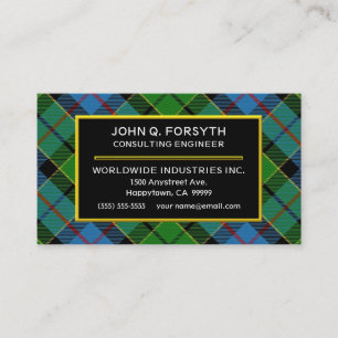 Carte De Visite Clan écossais Forsyth Tartan Plaid
