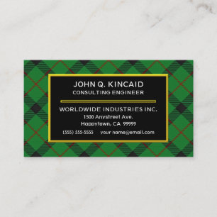 Carte De Visite Clan écossais Kincaid Tartan Plaid