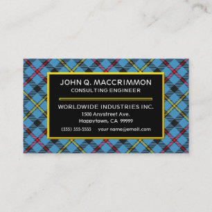 Carte De Visite Clan écossais MacCrimmon Tartan Plaid
