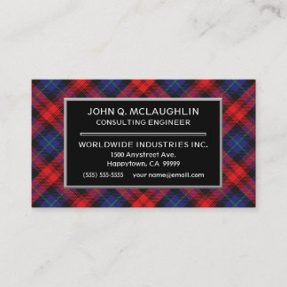 Carte De Visite Clan écossais MacLachlan Tartan Plaid