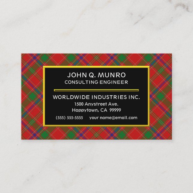 Carte De Visite Clan écossais Munro Tartan Plaid (Devant)