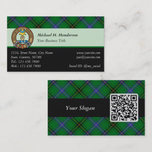 Carte De Visite Clan Henderson Crest sur Tartan