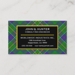 Carte De Visite Clan Hunter écossais Tartan Plaid