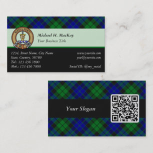 Carte De Visite Clan MacKay Crest sur Tartan