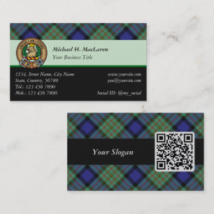 Carte De Visite Clan MacLaren Tartan