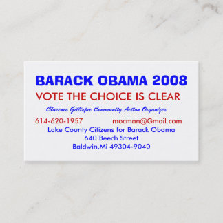 Carte De Visite Clarence Gillispie, la Communauté Acti… -