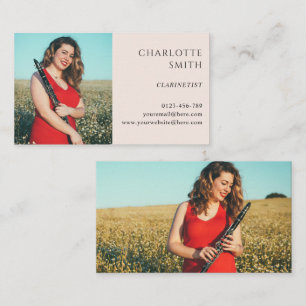 Carte De Visite Clarinetist 2 Photo Blush rose moderne