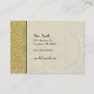 Carte De Visite Classé Art Nouveau Vintage Peacock Boutique Card