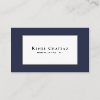 Carte De Visite Classe Conservateur Élégant Marine Bleu Profession