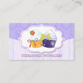 Carte De Visite Classé Cupcake Store Damask