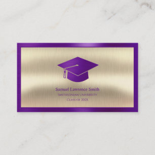 Carte De Visite Classe de graduation moderne de l'étudiant Purple