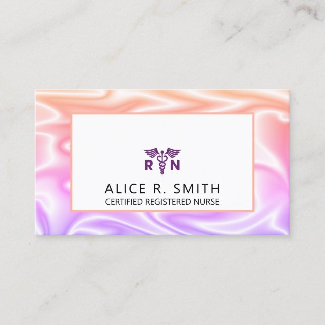 Carte De Visite Classe d'infirmière autorisée certifiée (Devant)