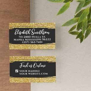 Carte De Visite Classé & Elegant Gold Parties scintillant Moderne