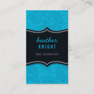 CARTE DE VISITE classe fleurie noir turquoise
