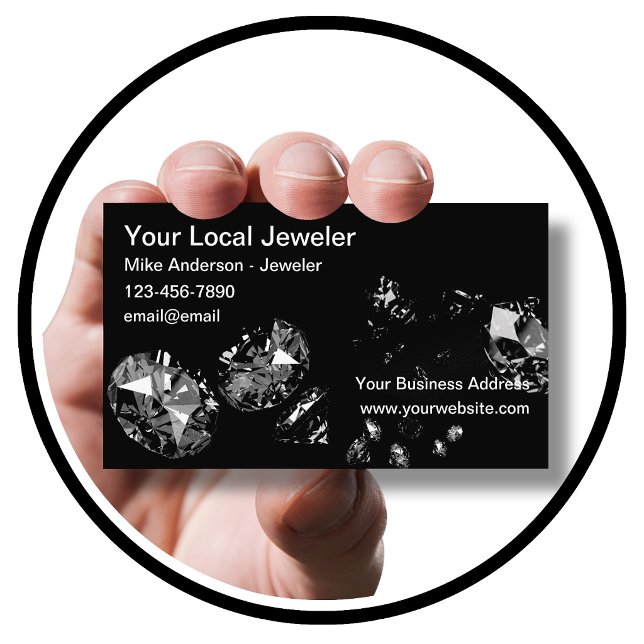 Carte De Visite Classé Glitzy Jeweler Diamonds thème (Créateur téléchargé)