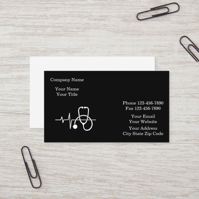 Carte De Visite Classe Médical  (Devant/Arrière en situation)