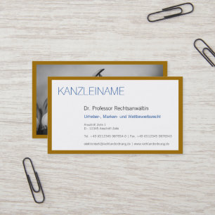 Carte De Visite Classé Moderne Minimaliste Or Bleu