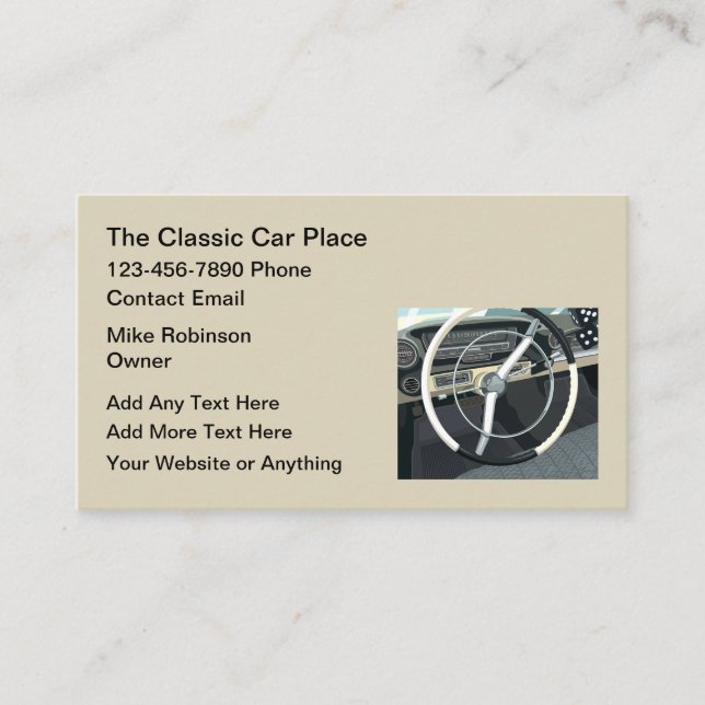 Carte De Visite Classic Car Theme Automotive Business Cards (Devant)